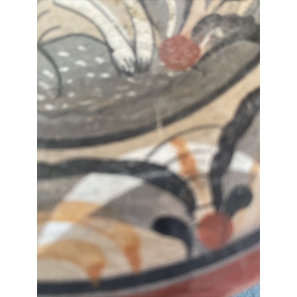 Small Vintage Mexican Red Ware Plate. Terracotta Red With Animal  Figure - Picture 6 of 6